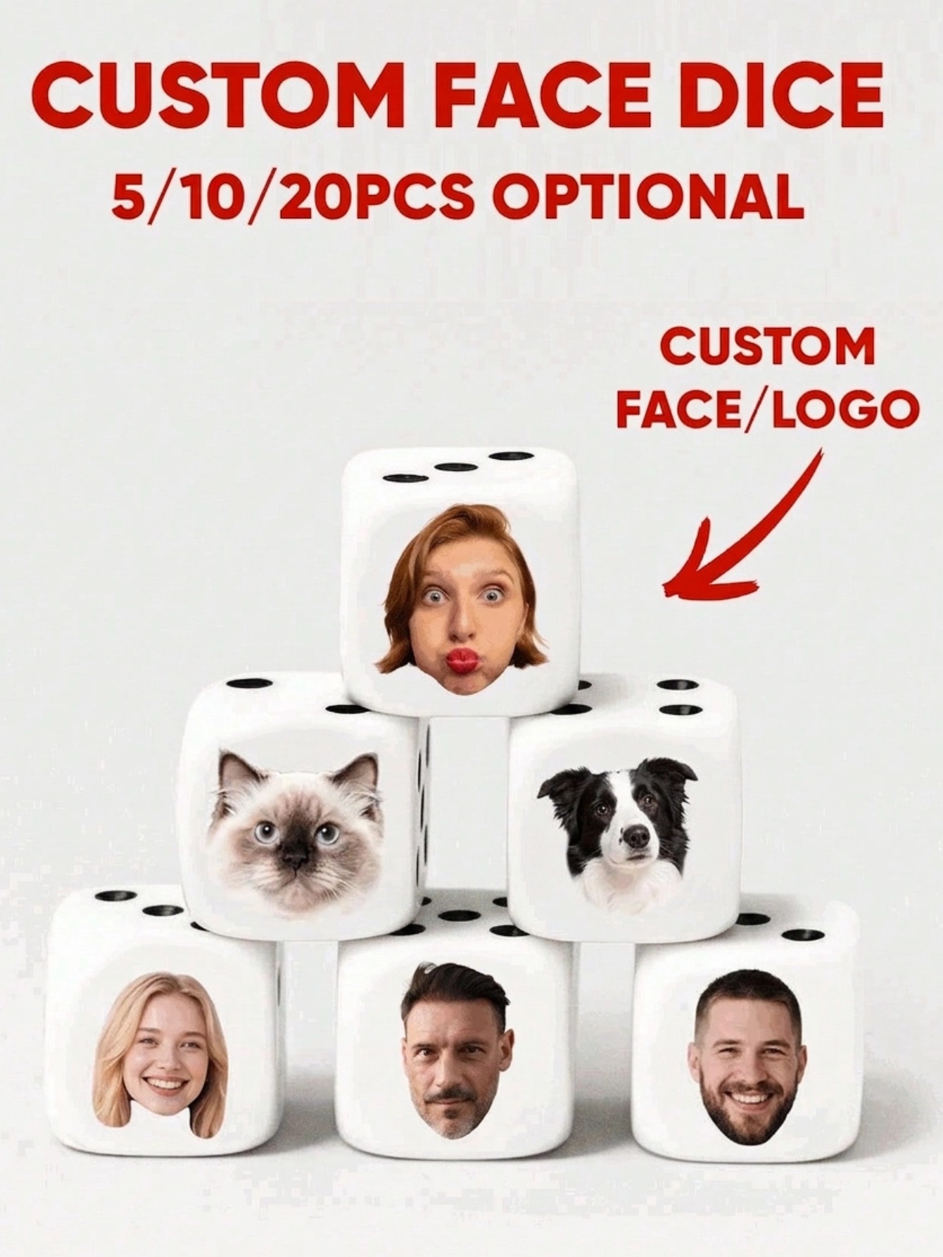Party Games Baby Shower - Custom Face Dice Personalized Face Dice