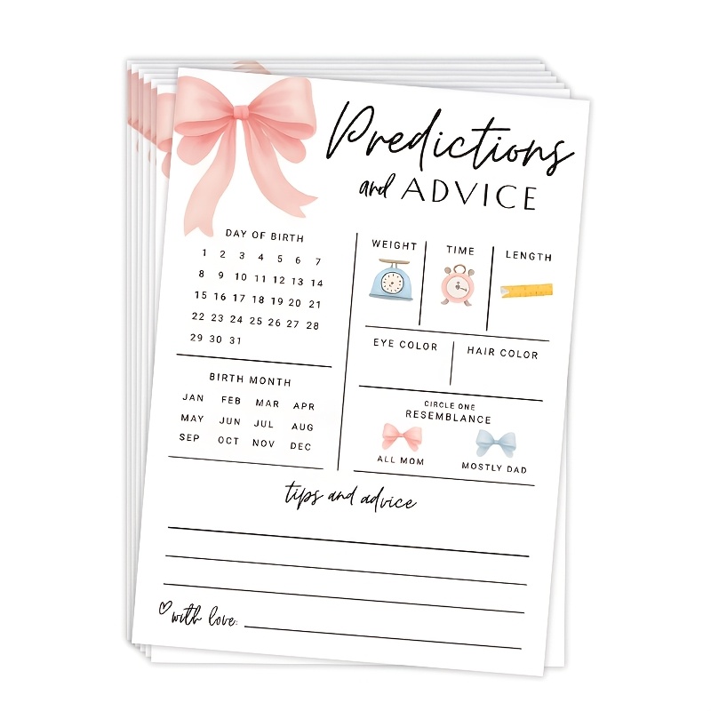 Party Games Baby Shower - 20PCS Baby Prediction and Suggestion Cards