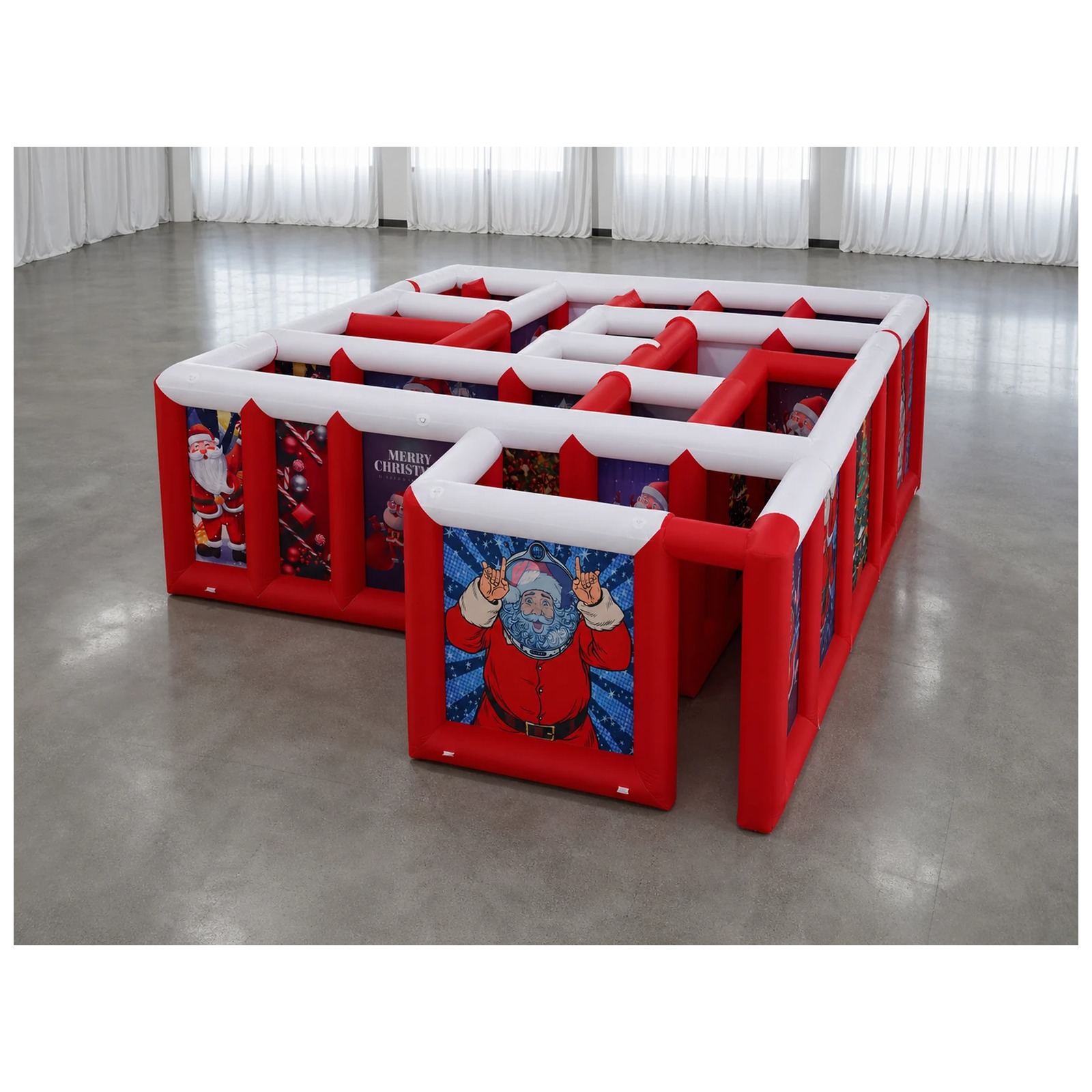 Party Games Kids - Large Red White Flat Roof Inflatable