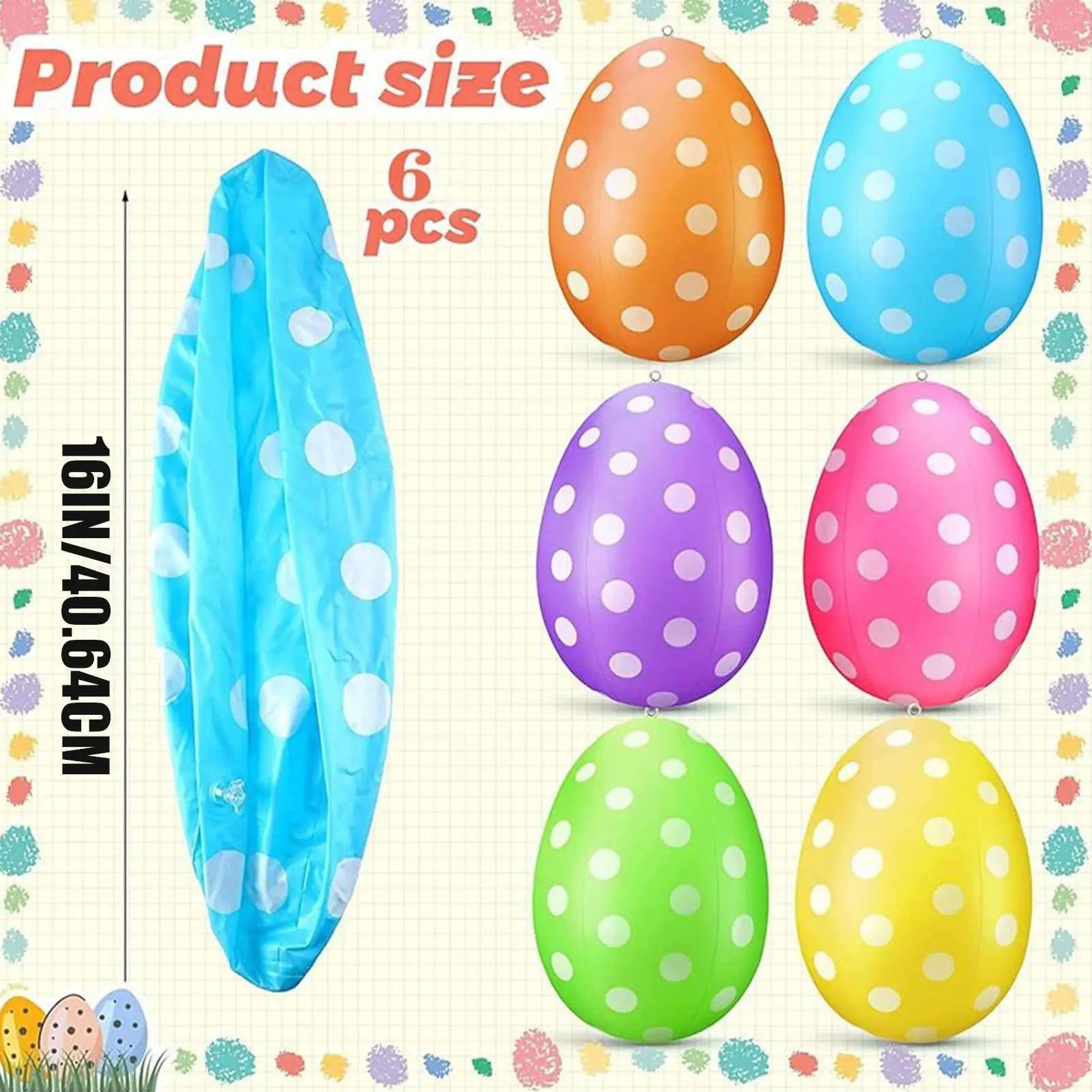 6Pcs Inflatable Easter Eggs /s - Party Games Egg ulasan dan harga